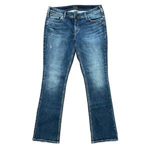 NWT SILVER JEANS CO Elyse Curvy Fit Mid Rise Slim Boot Jeans in Indigo SZ 33